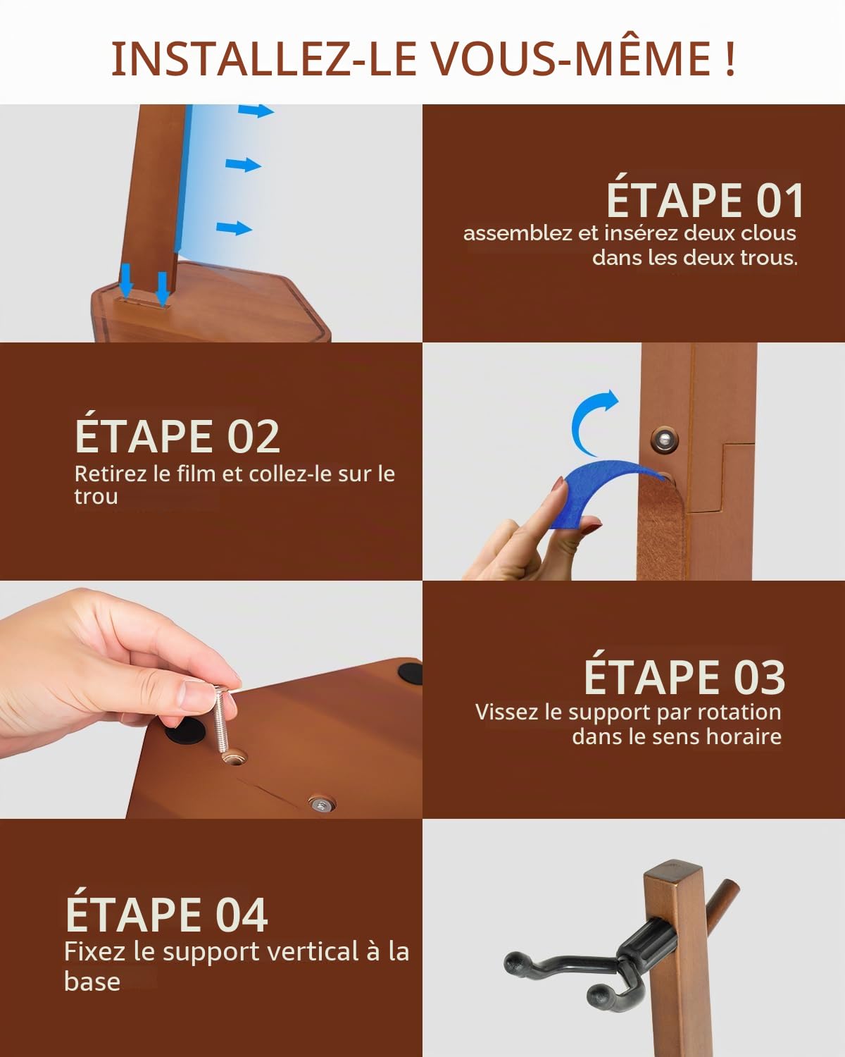 STRICH Support pour violoncelle en bois avec support pour archet