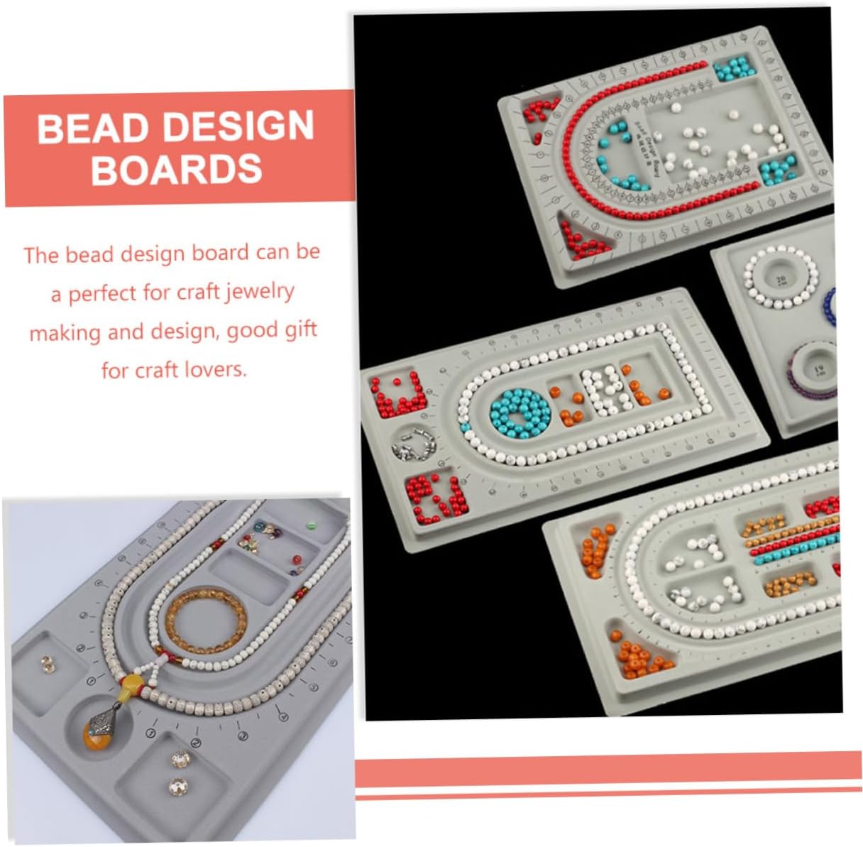 FOMIYES Jewelry Beading Board Bead Design Tray for Bracelet and Necklace Making Lightweight Groove Design for Easy Bead Management for Crafting Enthusiasts