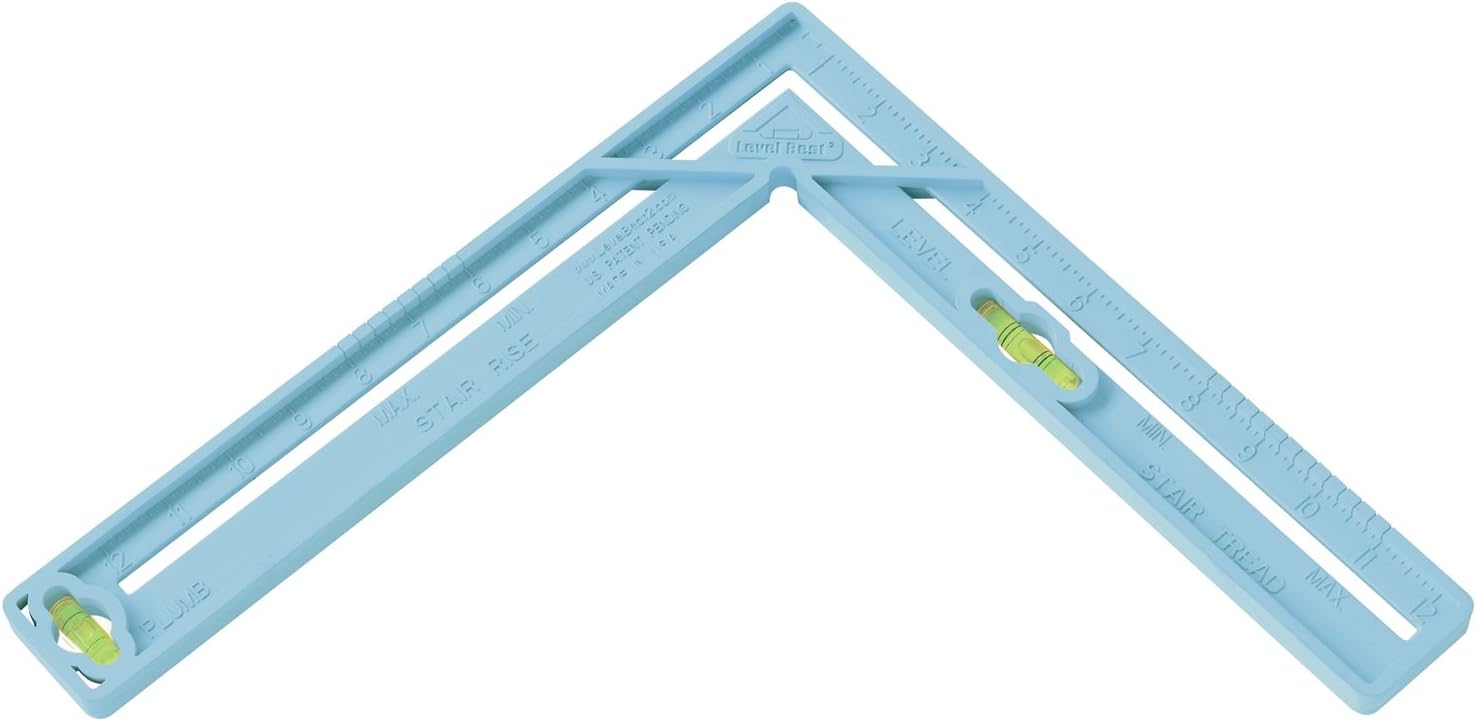 Level Best 193 12-Inch 4-in-1 Multi-Tool Square with Level Vials, Blue