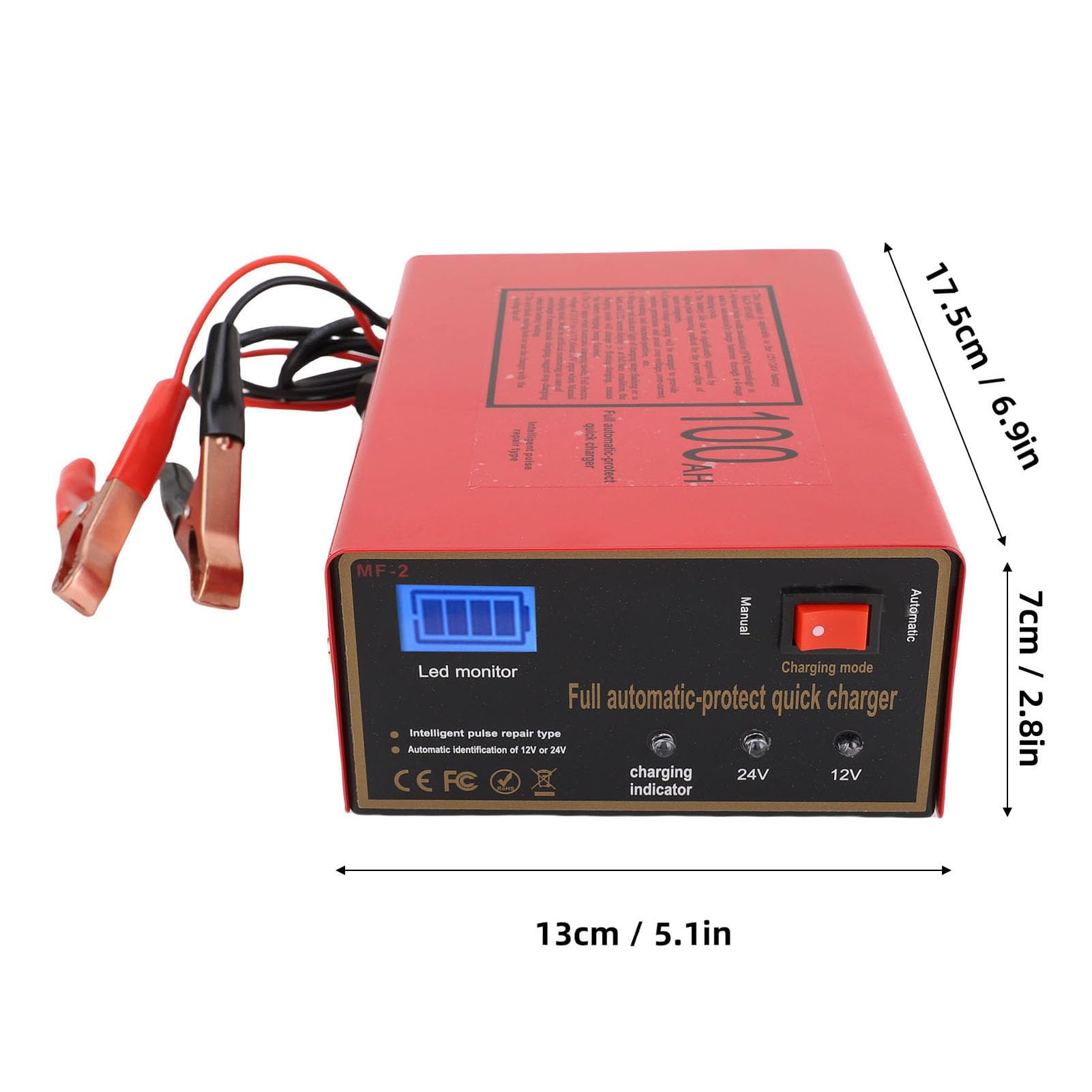 Jeffergarden MF-2 Inteligentna Automatyczna ładowarka Akumulatorów 10A 12V W Pełni Automatyczna Inteligentna ładowarka do Akumulatorów Samochodowych do Ciężarówek Morskich ze Wskaźnikiem LED