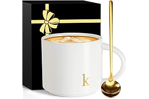 Monogrammed Ceramic Large Coffee Mug: Personalized Mom Present