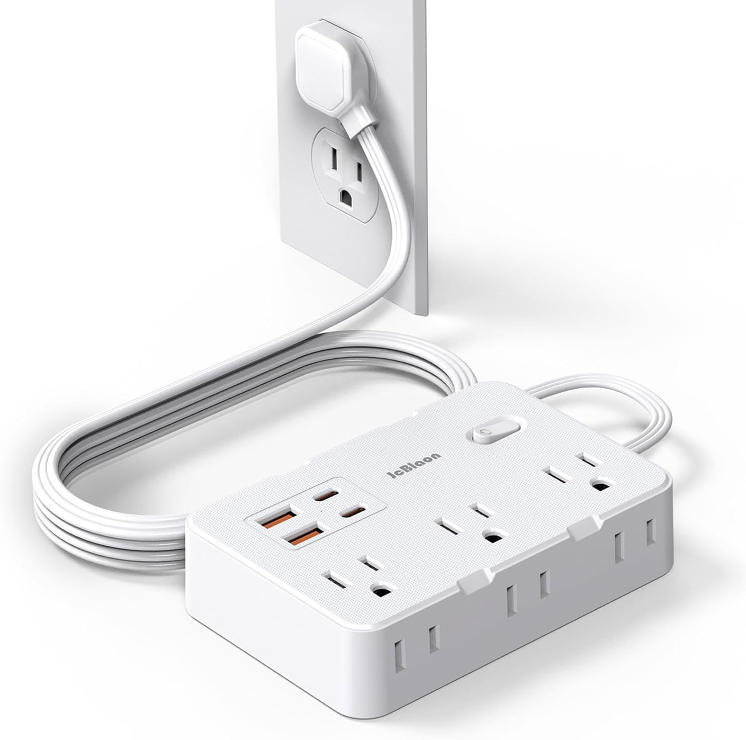 Flat Plug Power Strip Surge Protector, 5ft Ultra Thin Extension Cord with 4 USB Wall Charger(2 USB C Port), 6 Widely-Spaced Outlets Power Strip Compact for Travel, Office, Dorm Room Essentials (White) Flat Plug Power Strip Surge Protector, 5ft Ultra Thin Extension Cord with 4 USB Wall Charger(2 USB C Port), 6 Widely-Spaced Outlets Power Strip Compact for Travel, Office, Dorm Room Essentials (White)