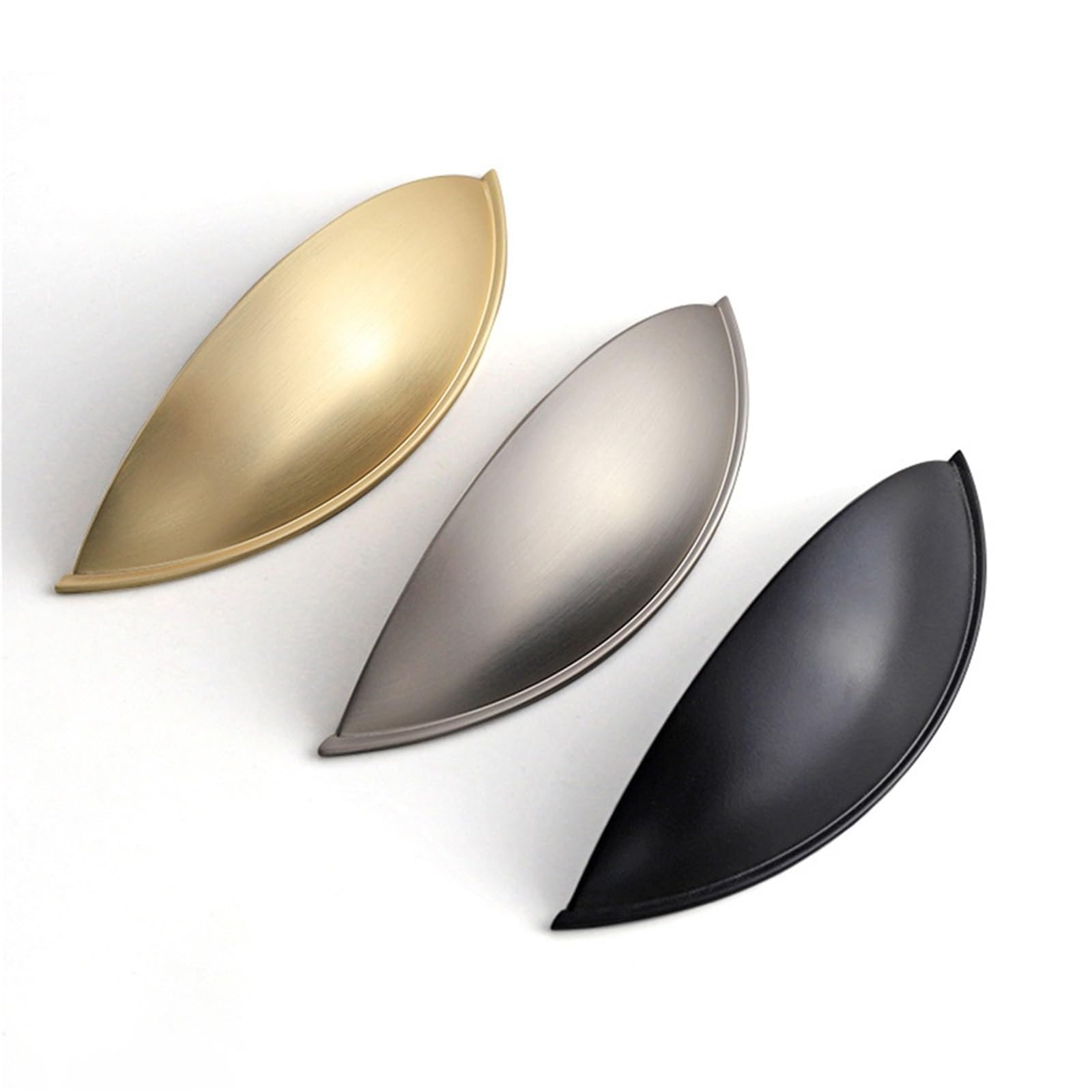 DFLPBHAV Zinc Alloy Shell Shape Cabinet Handles Semicircular Furniture Hardware Kitchen Door Knobs Cupboard Wardrobe Drawer Pulls Handles 1Pcs(6618 Matte Gold)