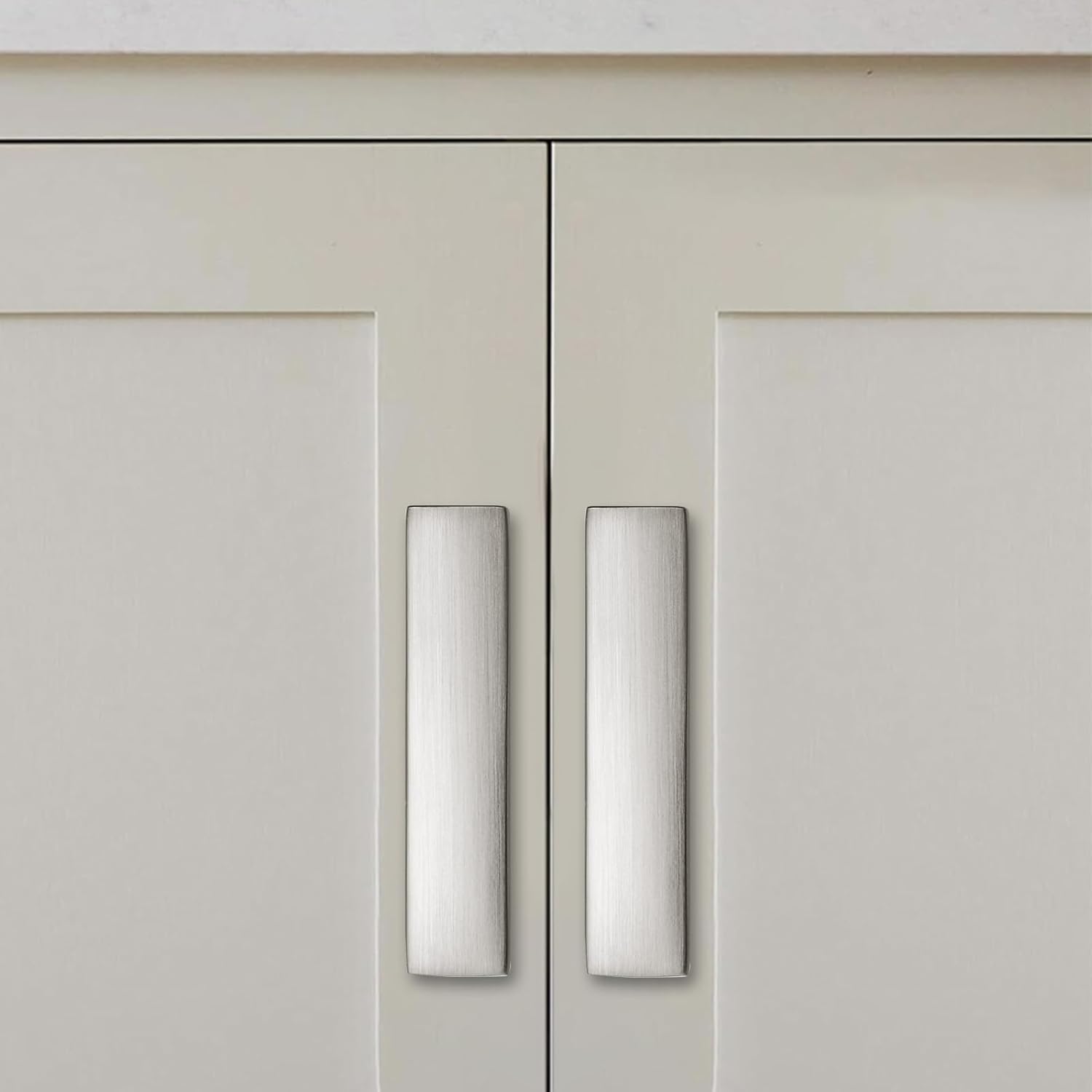 Knob Brushed Satin Nickel Cabinet Pulls 10 Pack - Vintage Handles for Kitchen Cabinets, Cupboards, Drawers & Bathroom Hardware
