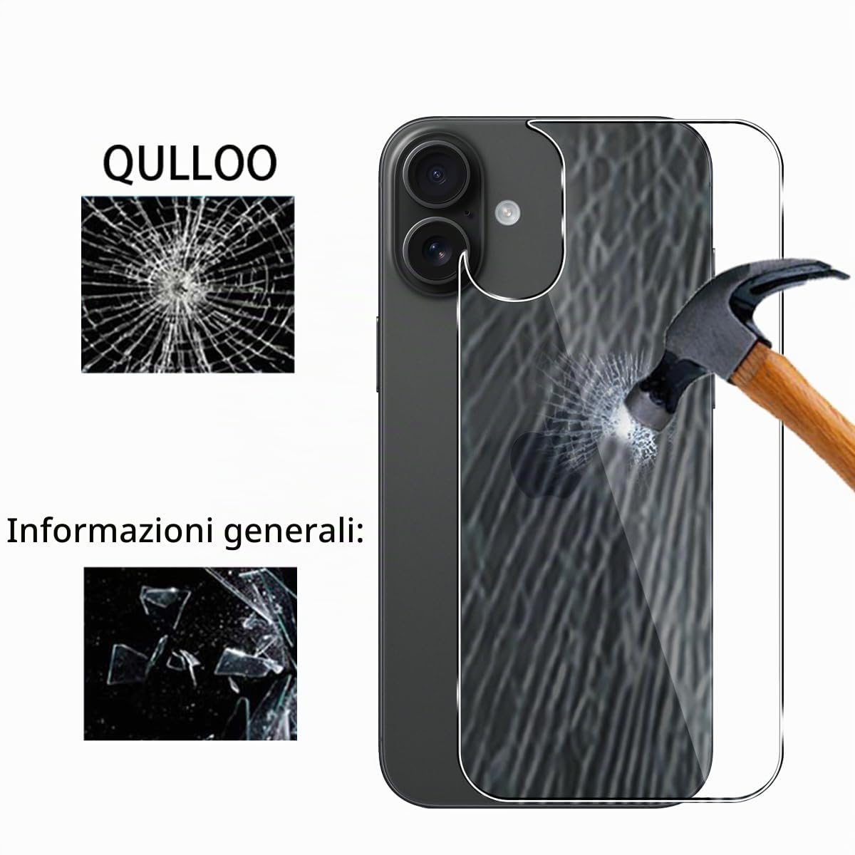 Pellicola Protettiva Per Fotocamera IPhone 16e In Metallo, Durezza 9H, Antigraffio E Anti-impronta - Nero