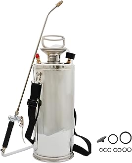 YSMN Hand Pump Sprayer Stainless Steel Sprayer for Indoor and Outdoor 2 Gallon Sprayer 20 in Wand 3.3 FT Hose