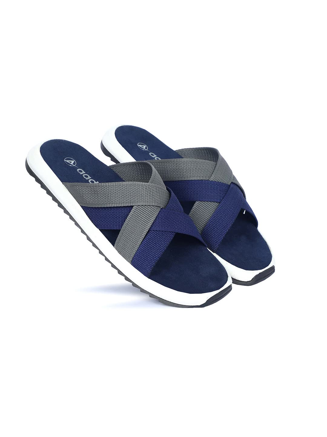 AADI Mens Blue & Grey Mesh Daily Casual Sliders/Flip Flop & Slippers (B09NTR887N) Amazon Price History, Amazon Price Tracker