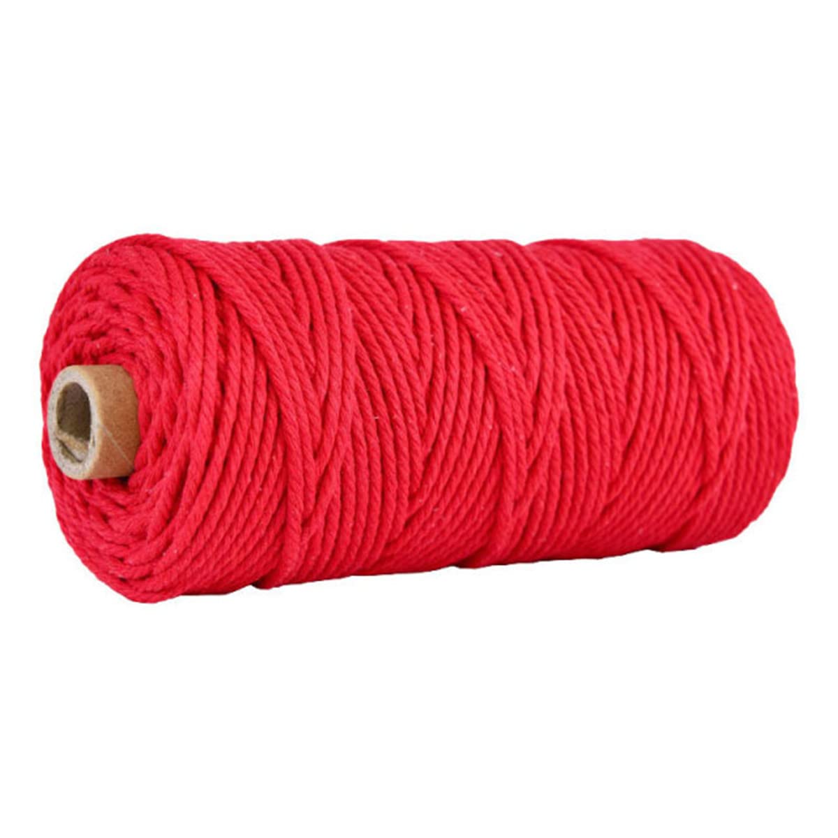 Macrame Cord 3 mm x 200 M 4-Strand Twisted Cotton Macrame Rope Thick Natural Cotton Cord Yarn for DIY Craft Wall Hanging Plant Hanger Home Decorations, Gift Wrapping