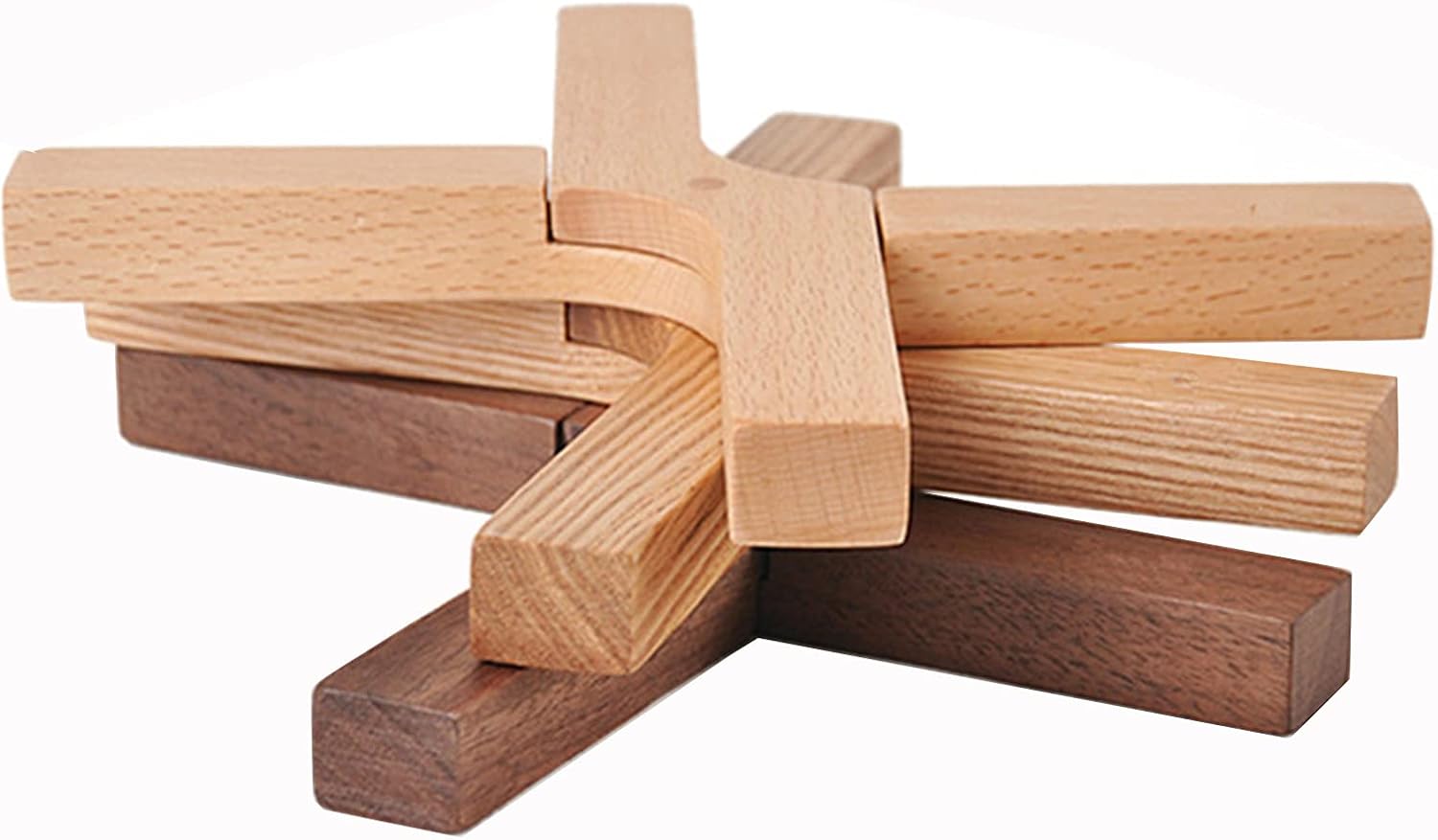 HOIRIX XShape Wooden Trivet for Hot Pots Set of 3 (1 Beech