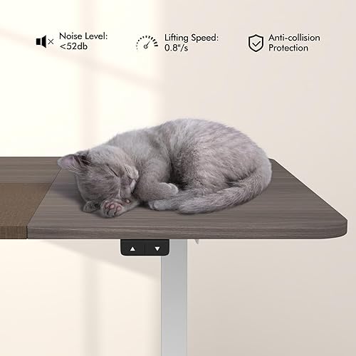 Miniatura 6 de Tangkula Escritorio eléctrico grande de pie de 55 x 28 pulgadas, escritorio de pie ajustable en altura con potente motor y diseño anticolisión,