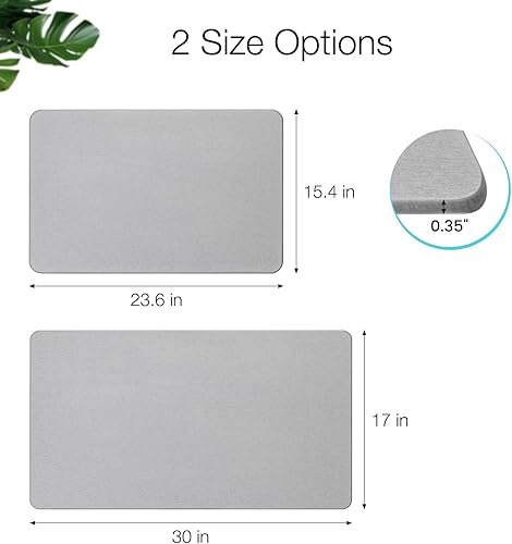 Miniatura 2 de Tapete de baño de piedra de diatomita, tapete de baño de tierra de diatomeas natural antideslizante de primera calidad, de secado rápido, para suelo