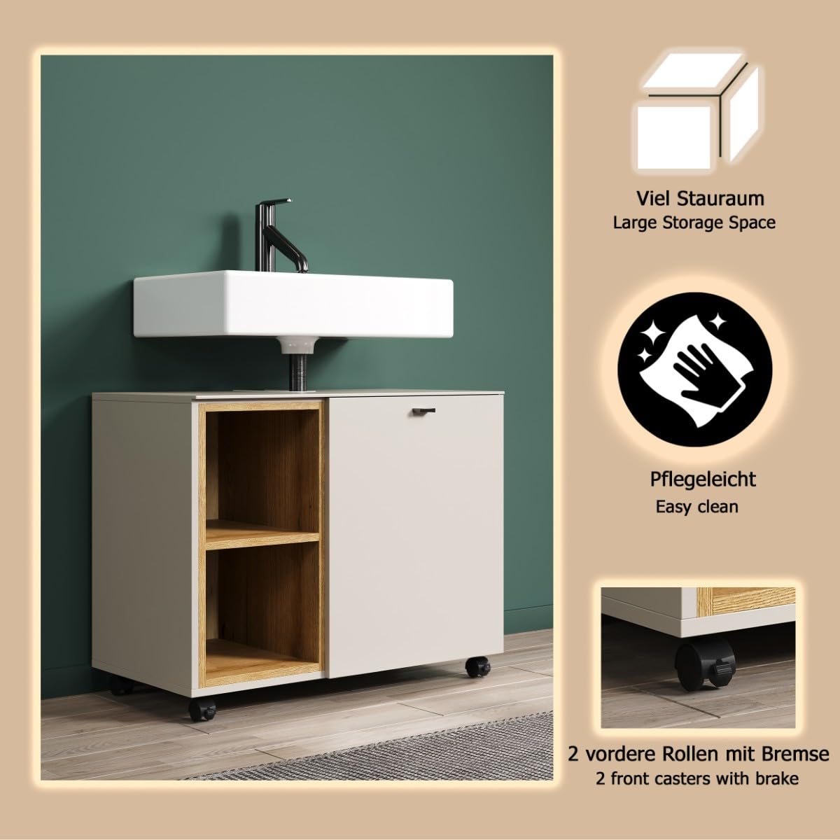Waschbeckenunterschrank SaoPaulo Kaschmir · B 80 x H 64 cm