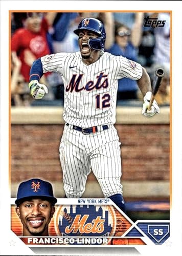2023 TOPPS #450 FRANCISCO LINDOR NEW YORK METS BASEBALL OFFICIAL TRADING CARD OF MLB