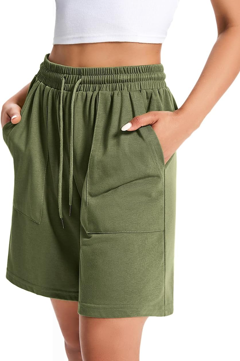 Womens Cotton Sweat Shorts Casual Summer Short Loose Drawstring Lounge Running Athletic Shorts with Pockets - Image 5