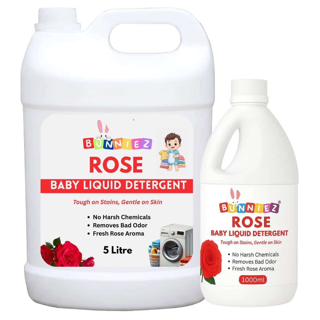 Baby Liquid Detergent for clothes with Lavender Fragrance with No Chemicals for soft clothes 100% safe to use - 1 Litre (6L - ROSE)-image-47