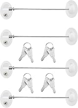Hotop 4 Pack Cabinet Locks with Keys Mini Fridge Refrigerator Locks for Kids Toddlers Self Adhesive Child and Baby Proofing Safety for Deep Freezer Drawers Doors Latch(White)