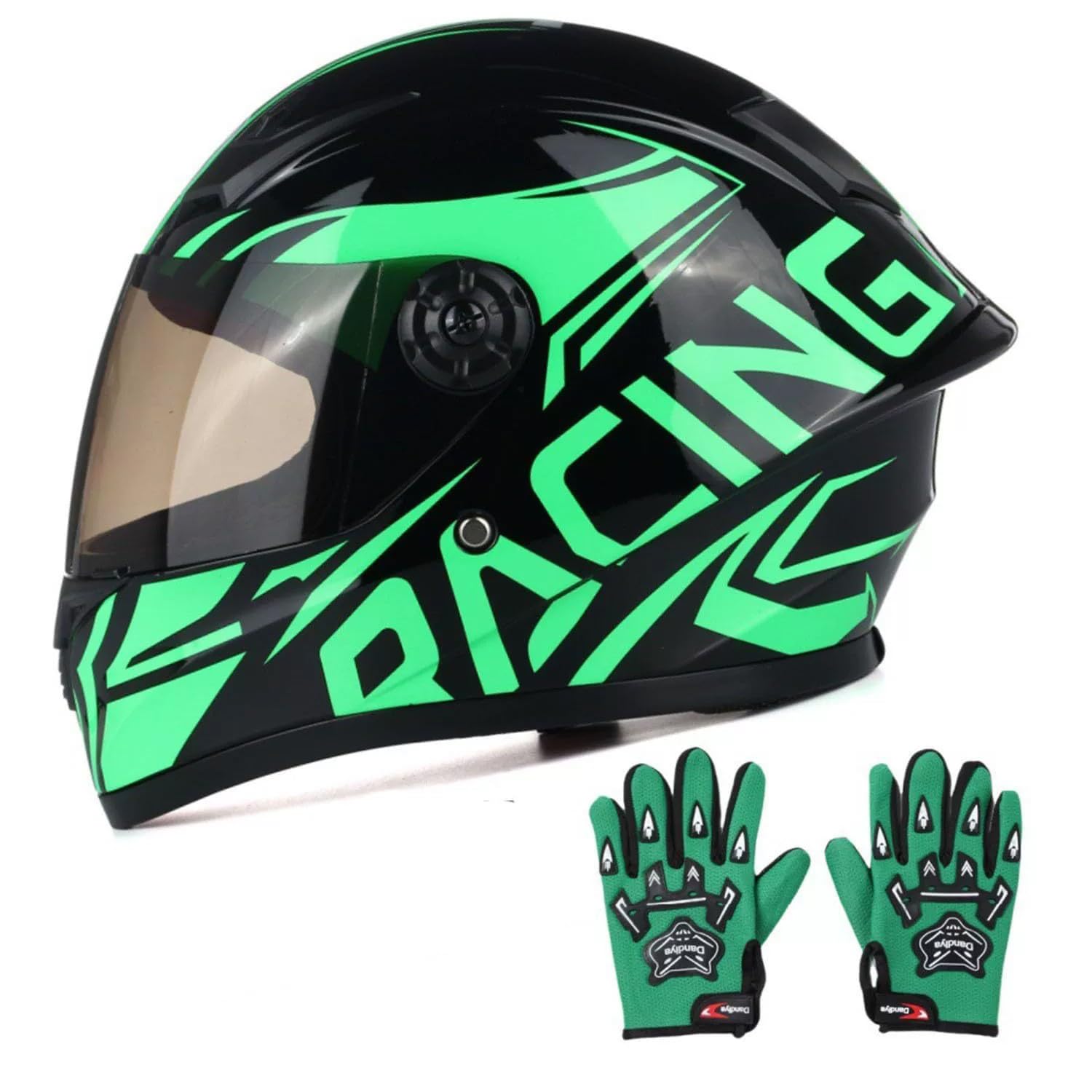 Integralhelm für Kinder, Motorradhelm, Motocross, Dirtbike, ATV, BMX, Go-Kart, Offroad, 4-Rad, für Jungen und Mädchen, mit Sonnenblende, DOT/ECE-Zulassung B,L=51-52cm