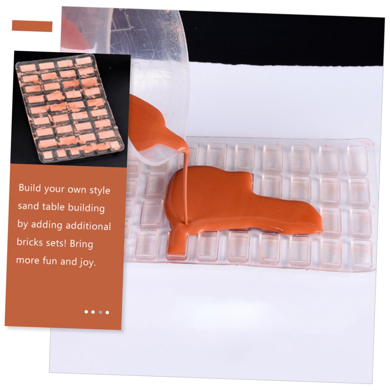 Kit Stampi per Mattoni in Miniatura in Silicone per Tavolo di Sabbia Fai da Te, Accessori per Micropaesaggi e Mini Paesaggi Decorativi, Set Portatile per Hobby Creativi