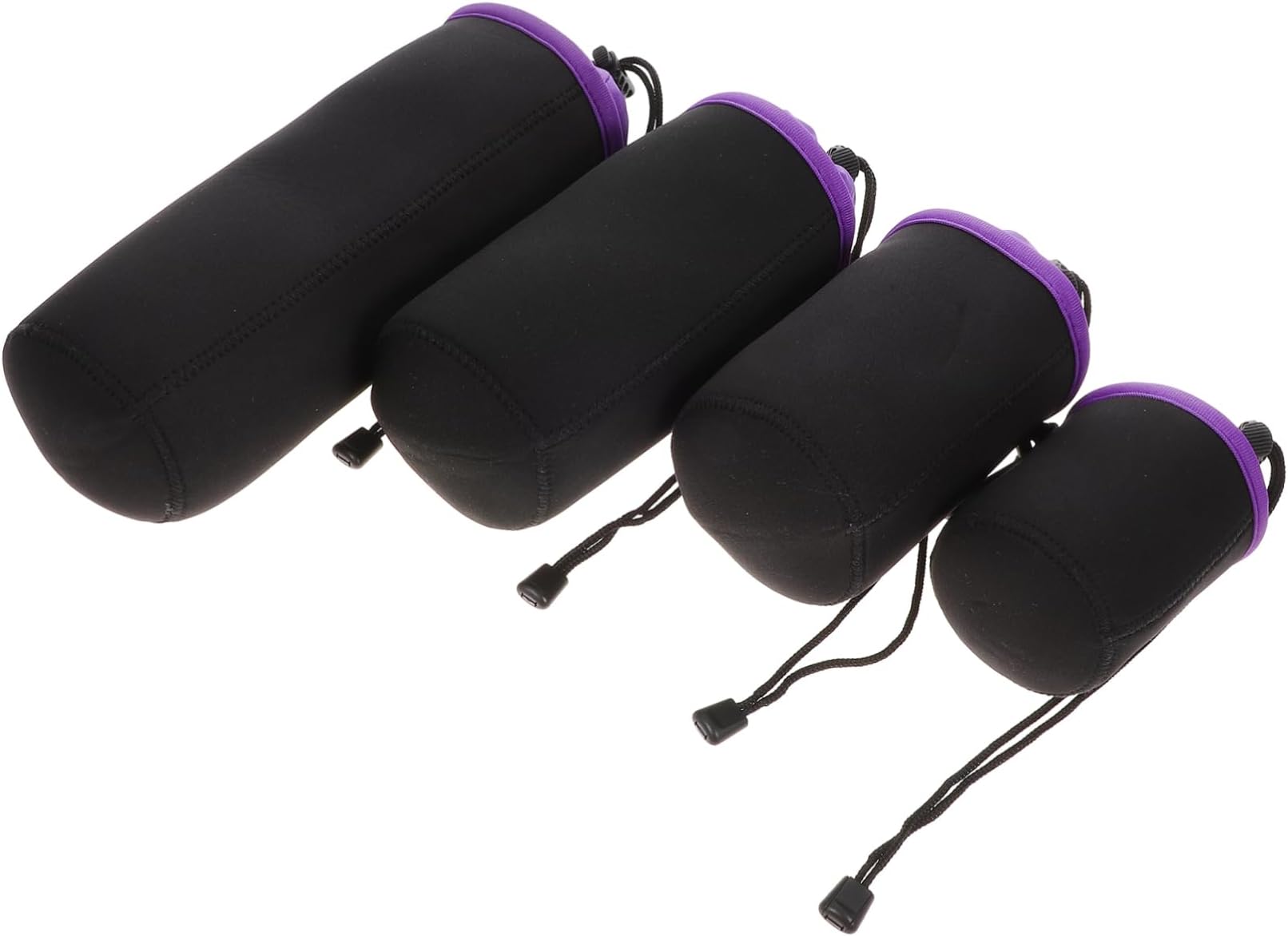 4pcs Camera Lens Bags Thick Neoprene Drawstring Pouches for Dslr Lens Protection Durable for Photographers