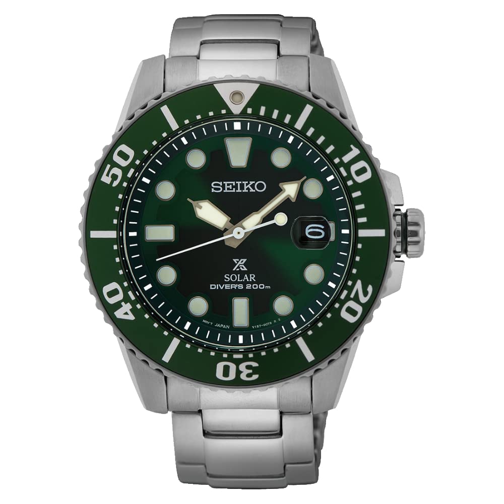 SEIKO Prospex Solar Diver's 200m Men's Green Sports Watch SNE579P1, Diver's