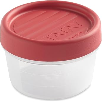 TATAY Food Storage Container, Robust Plastic Storage Jars with Lid | Food storage container, volume 0.2 L, 8.5 x 8.5 x 6 cm, 