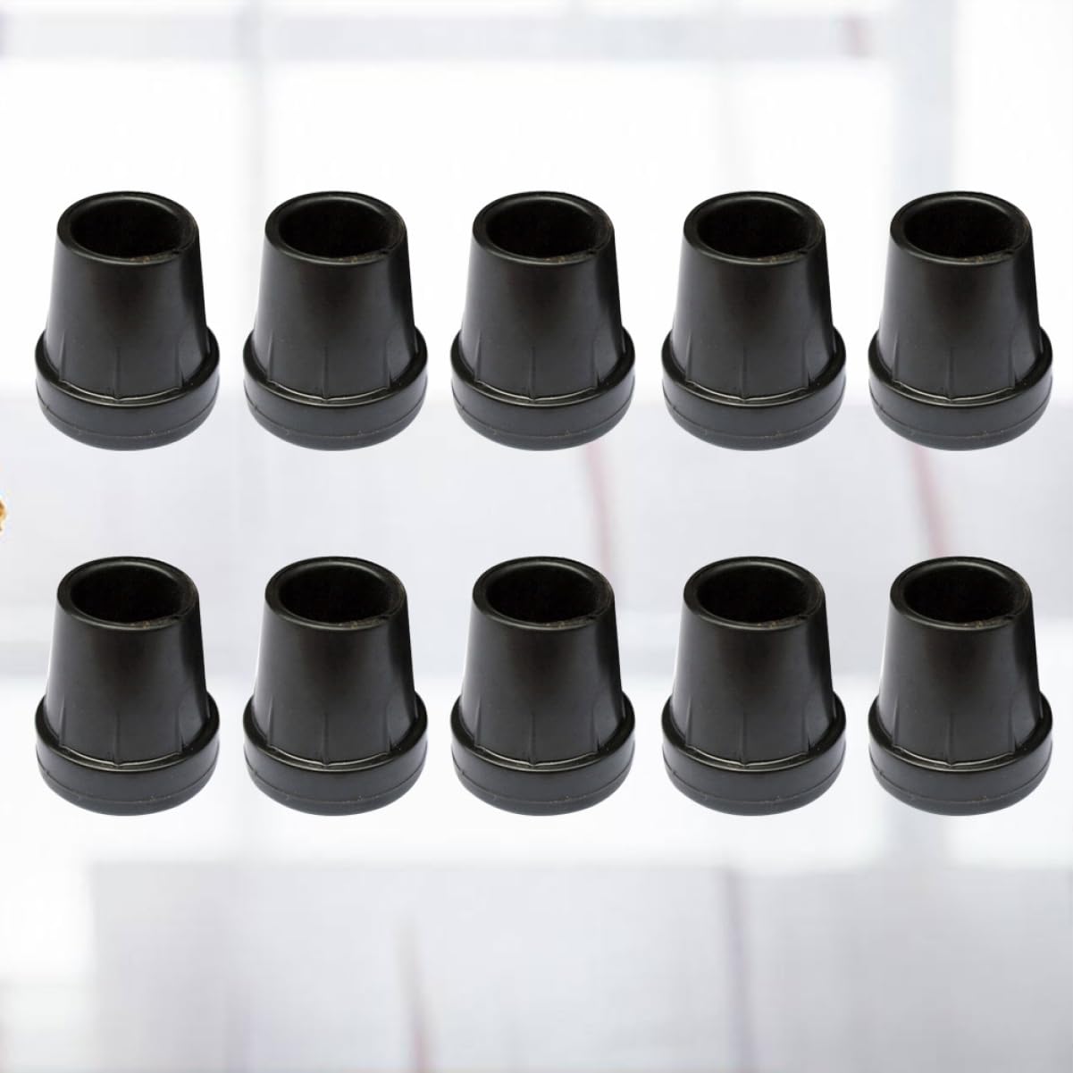 FOMIYES 10pcs Cane Tip Protector Leg Tips Crutch Tips Walking Cane Tips Black