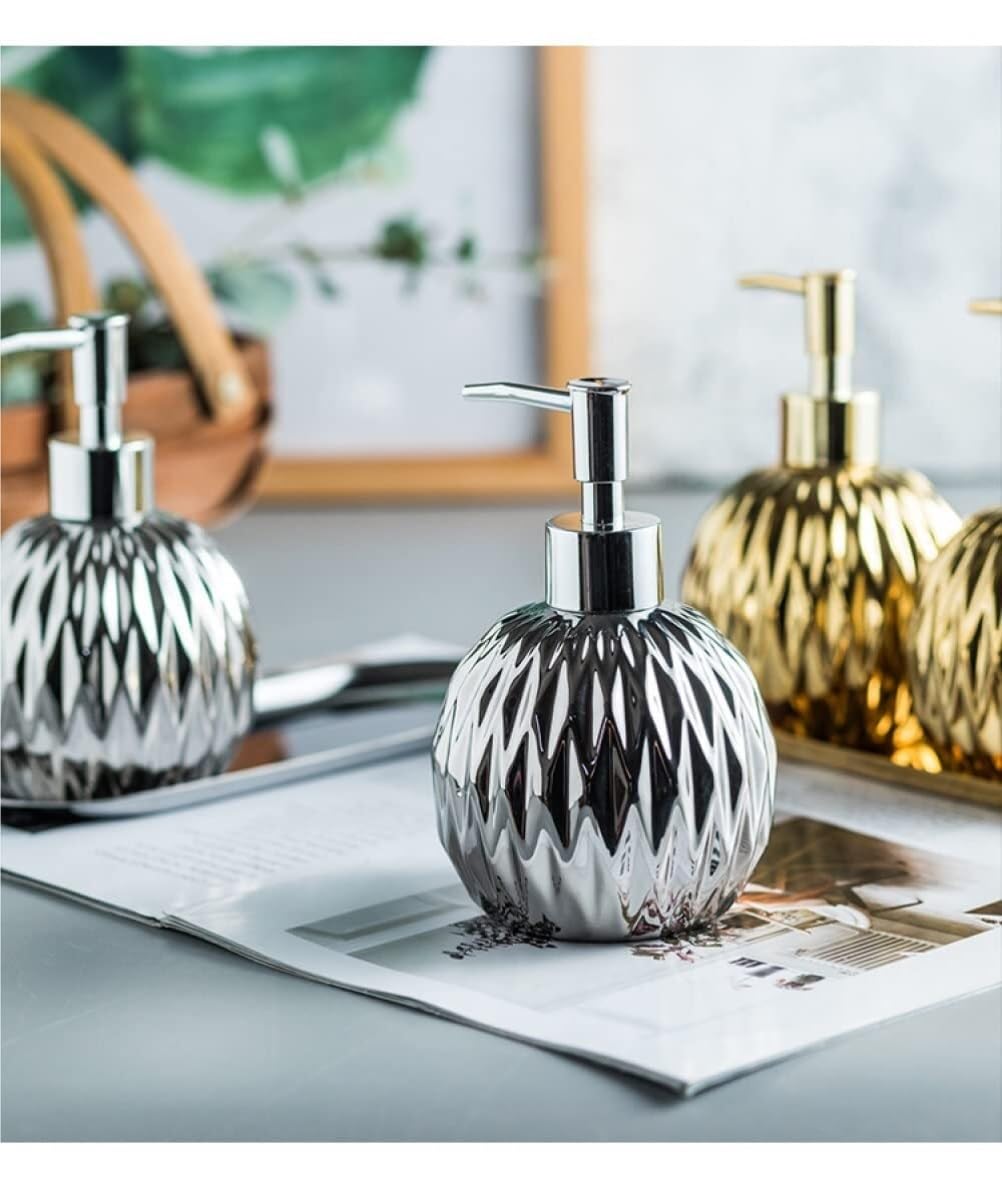 Dozownik Mydła Balsamu Hotelu Ceramiczny Dozownik Mydła W Płynie, Butelka Z Pompką Do Balsamu, Dekoracyjna Porcelana, Rąk Płynie Butelka(Gold)