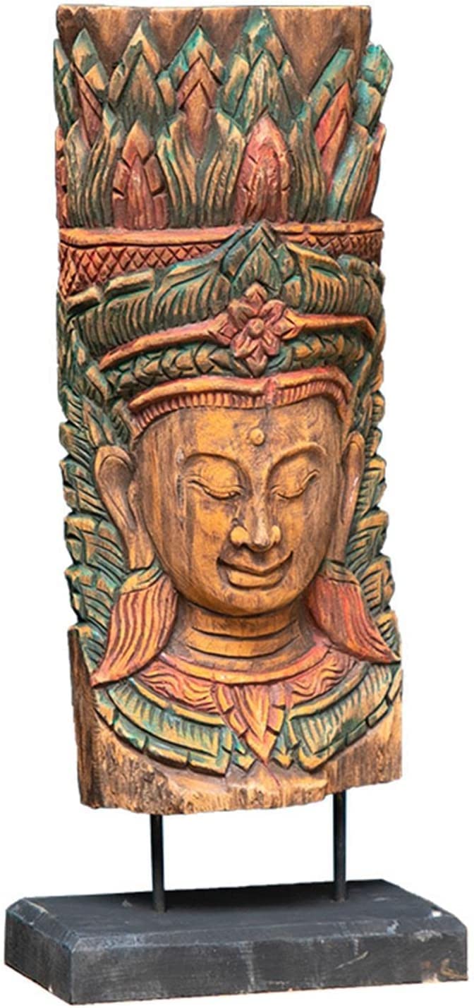Amazon｜仏像、タイの仏頭の彫刻、木彫りの工芸品、仏教の古典的な仏像