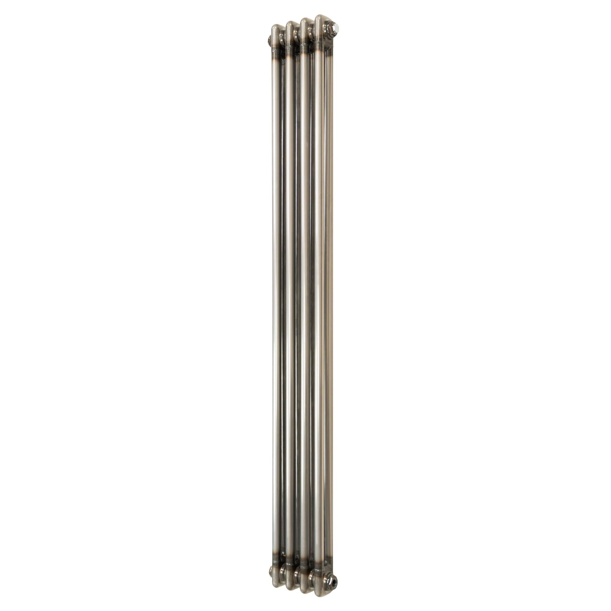 Monstershop Traditional 2 Column Radiator - 1500 x 200mm - Raw Metal in Silver