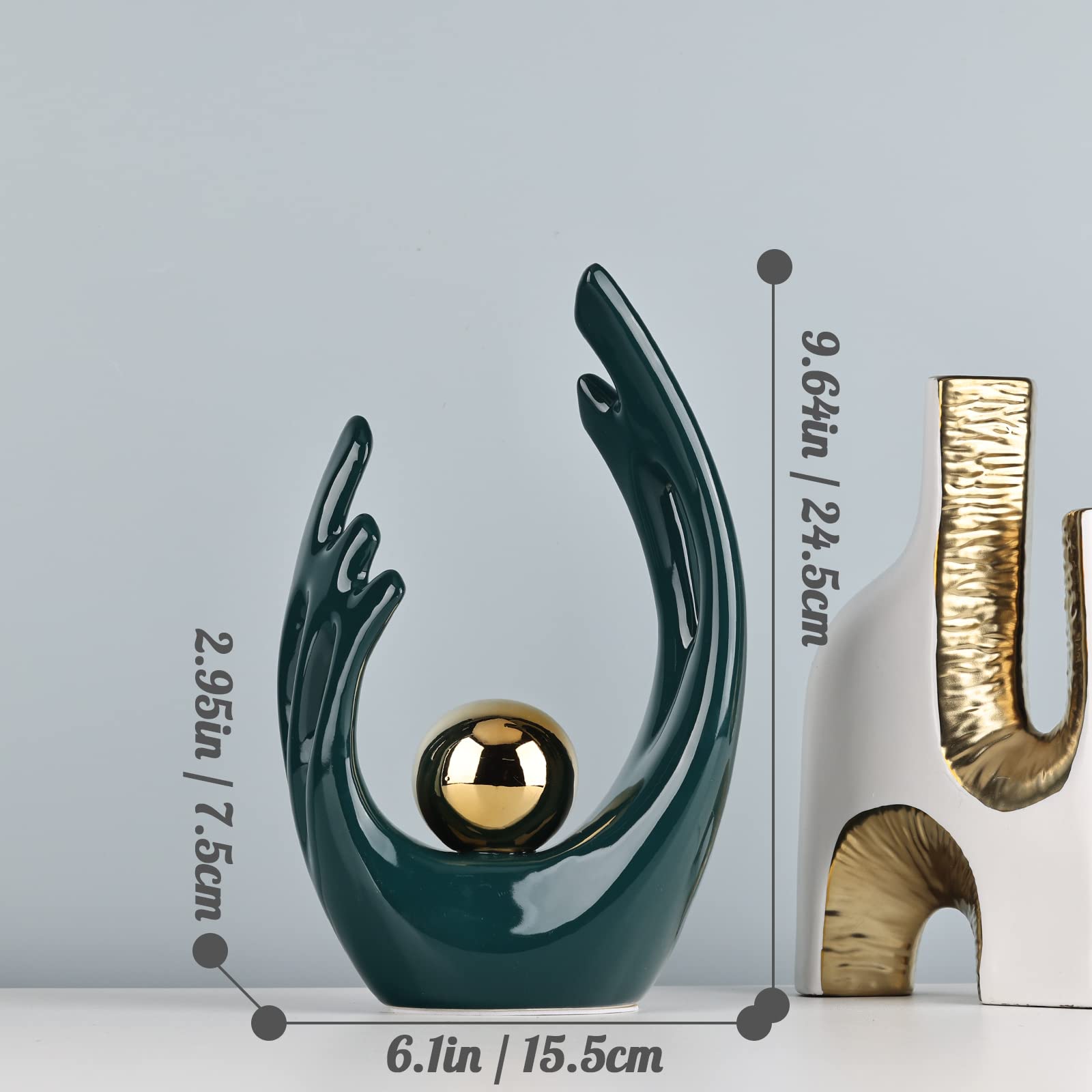 Amazon.com: XMGZQ Teal Ceramic Abstract Statues and