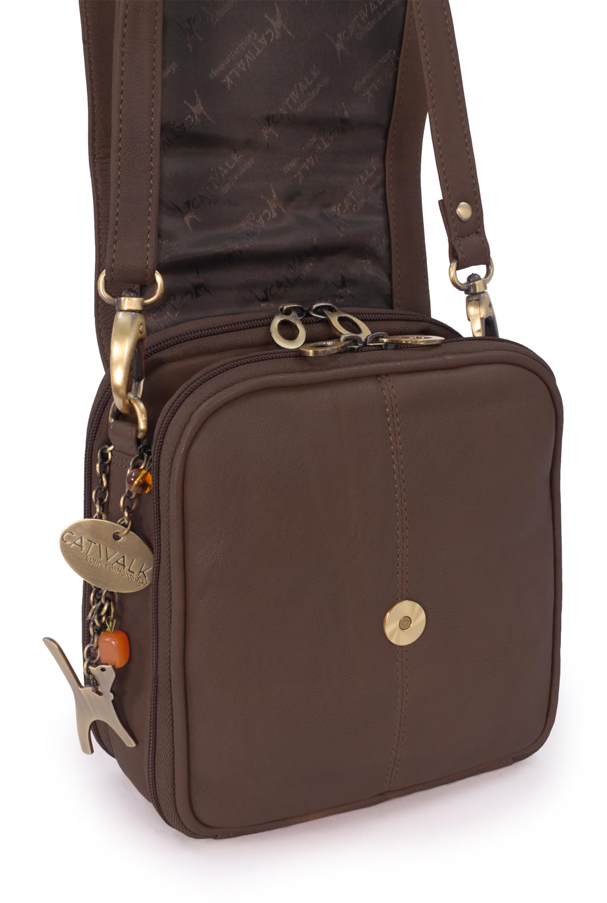 Catwalk Collection Handbags - Borsa a Tracolla Pelle - Messenger Bag Piccola da Donna - Borsa da Giorno con Multi Scomparto - Teagan