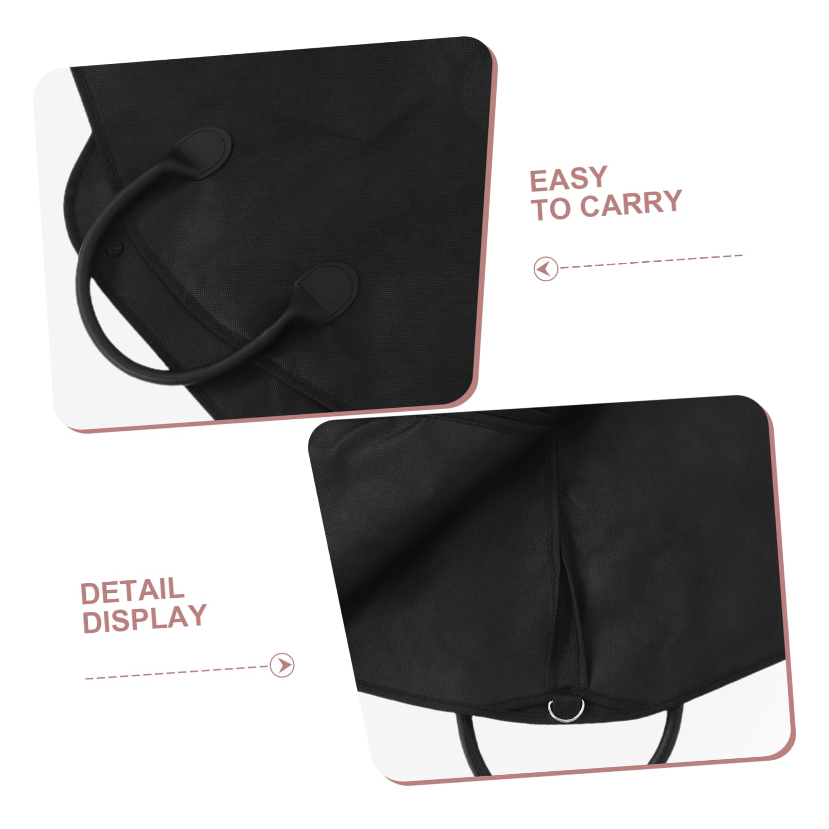 Fundas para Ropa 2 Piezas de Tela No Tejida con Asas | Color Negro, Cierre de Cremallera Resistente, Diseño Ligero y Ahorro de Espacio, para Viaje y Hogar