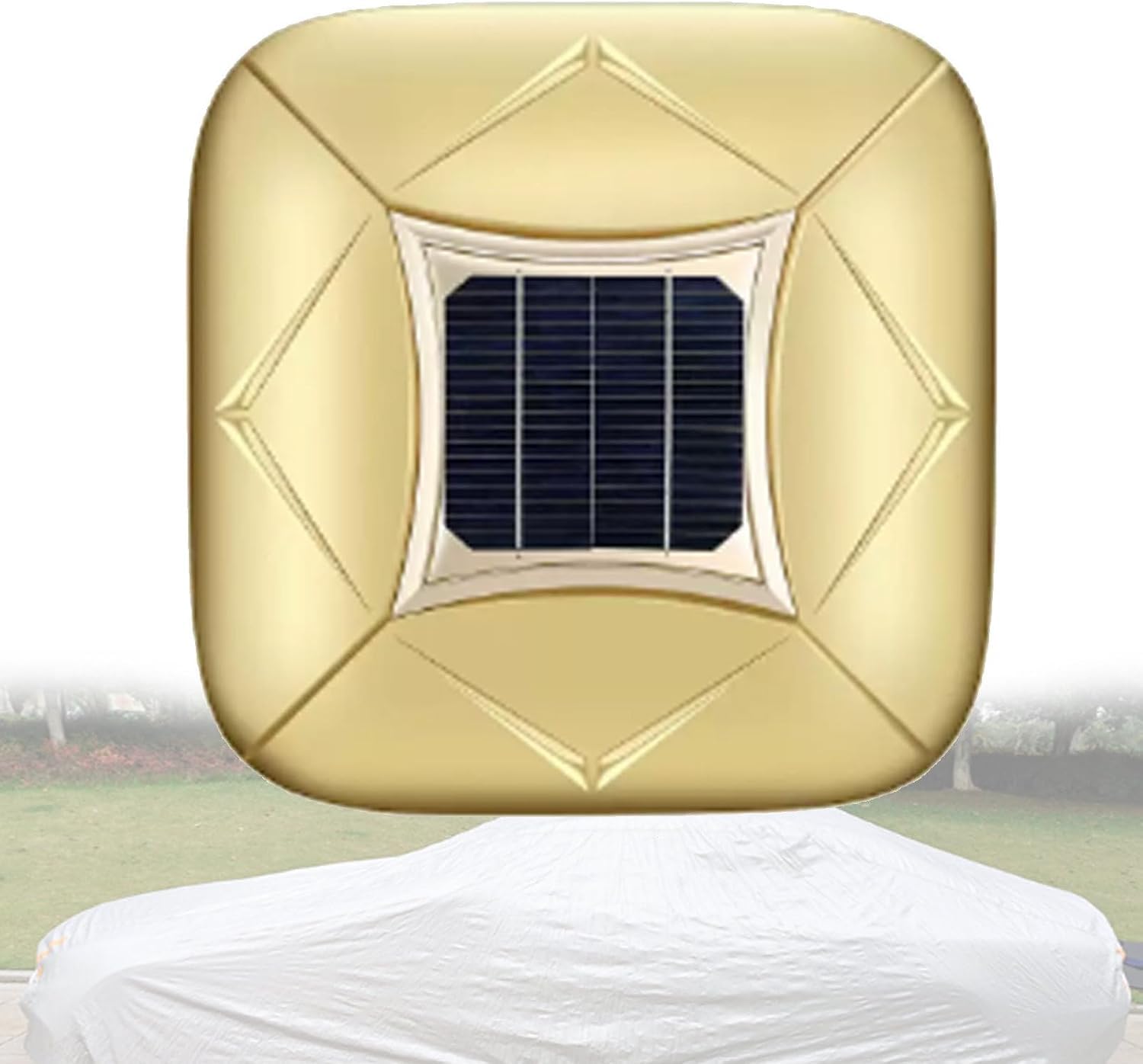 BOOZXCV Solar Fully Automatic Car Cover, Sunproof Sun Shade Canopy Universal Movable Carport, with Remote Control, Key Retractable, for Sedan, SUV, MPV (Gold)