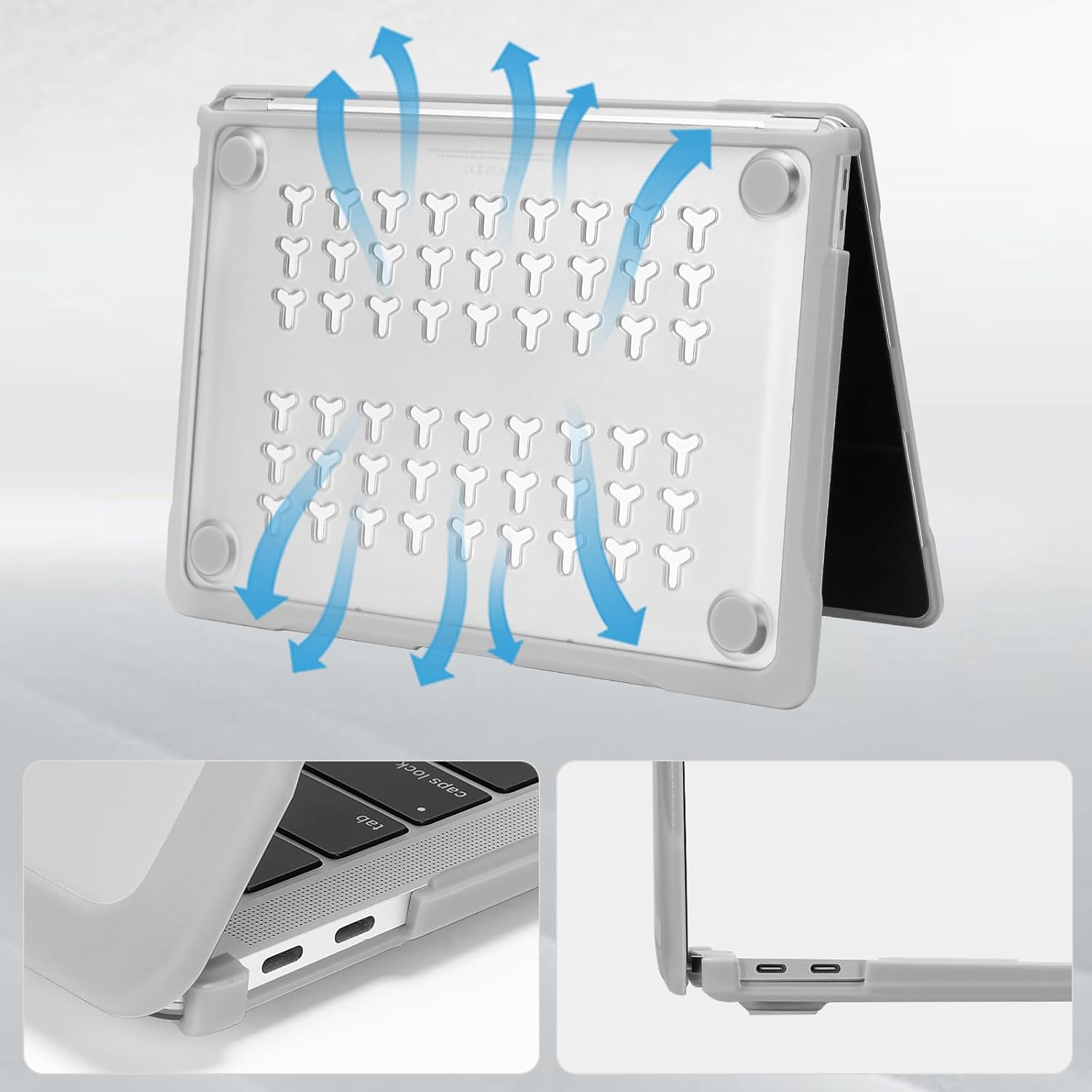MOSISO Compatible with MacBook Air 13 inch Case M1 2021 2020 2019 2018 A2337 M1 A2179 A1932, Reduces-Fingerprints Case with Soft TPU Bumper Shell&Keyboard Cover for MacBook Air 13.3 M1, Translucent - Image 5