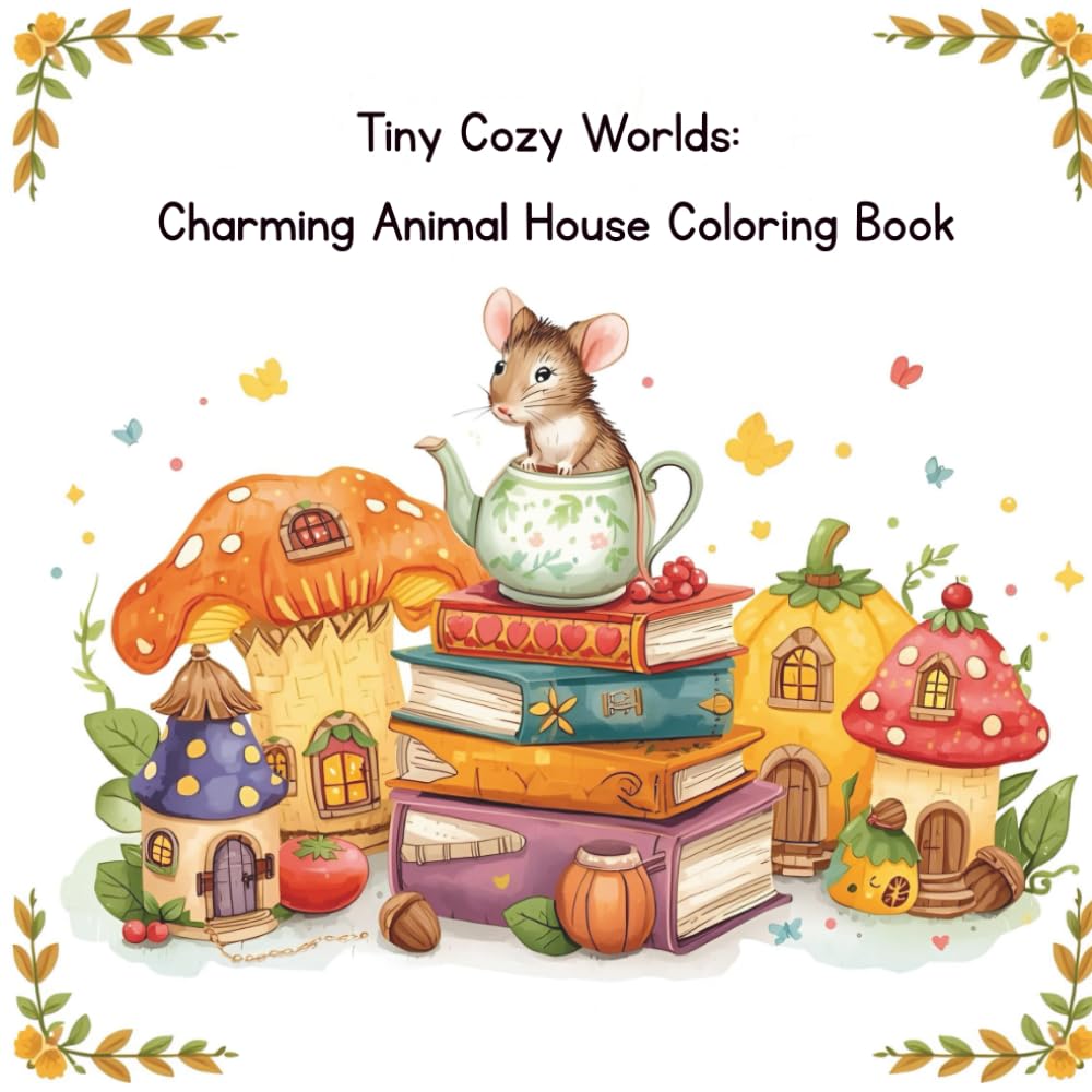 Tiny Cozy Worlds: Charming Animal House Coloring Book: Cozy Critter Cottages, Cute Miniature Homes & Relaxing Animal Scenes (Tiny Worlds to Color)
