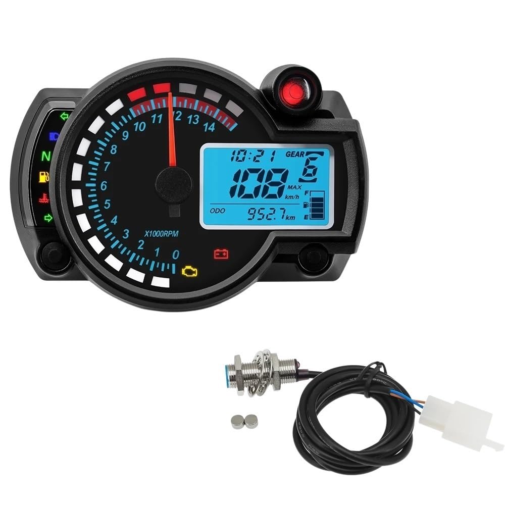 Velocímetro Velocímetro Universal de plástico ABS para motocicleta, tablero Digital LED para Moto, Panel contador horas para Motocross 7 colores
