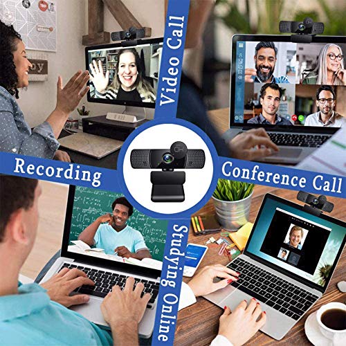 Webcam with Dual Microphone for Desktop,1080P HD USB Webcam Live Streaming Laptop PC Computer Web Camera for Video Calling Conferencing Business Recording Gaming, 3D Noise Reduction