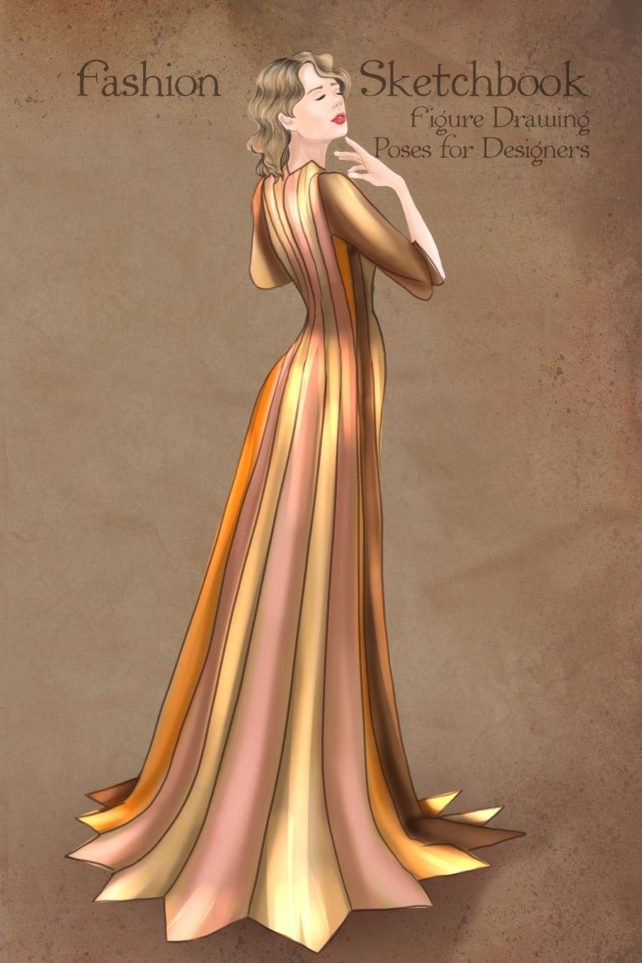 Fashion Sketchbook Figure Drawing Poses for Designers: Small sized sketchbook with fashion sketch templates with 1930 vintage style illustration