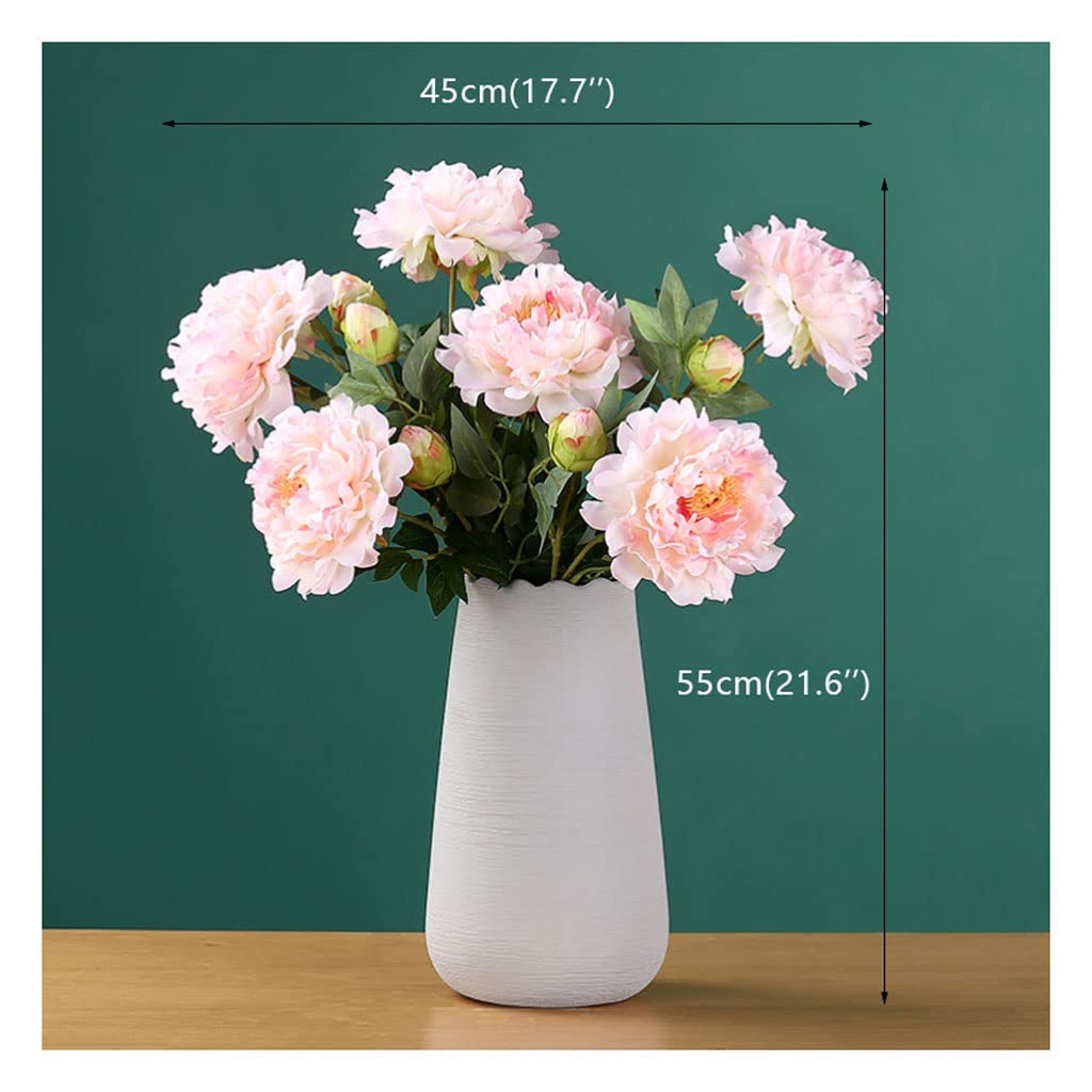 Künstliche Blumen Pfingstrose Künstliche Blumen Einfache 6 Köpfe Blumenstrauß mit High End Keramik Vase Set Hochzeit Party Braut Heimtischdekoration Künstliche Blumen wie Echt (Color : C)