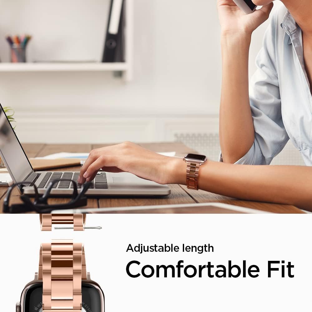 ❤ Crazy Deals Spigen Modern Fit Designed for Apple Watch Band Series 7 (41mm), Series 6/SE/5/4 (40mm) and Series 3/2/1 (38mm) - Rose Gold
