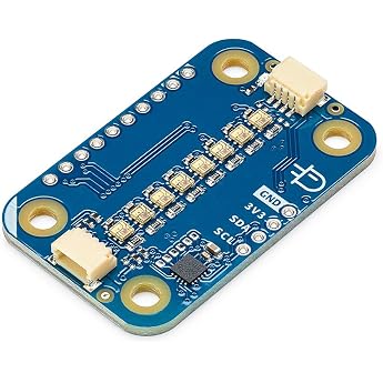 Arduino Modulino Pixels [ABX00109] Qwiic Compatible RGB LED Module with 8 Addressable LEDs for Visual Effects in Arduino Proj
