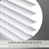 Vista 4 de LOTUS & WINDOWARE - Mini persiana de aluminio sin cuerda de 1 pulgada, 25 pulgadas de ancho x 84 pulgadas de largo, blanca, persianas metálicas
