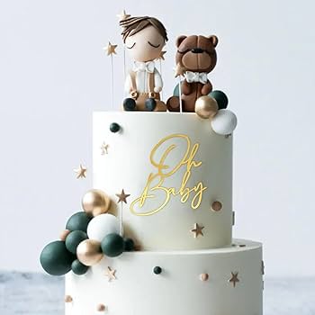 Oh Baby taarttopper voor babyshower & gender reveal | Feestelijke