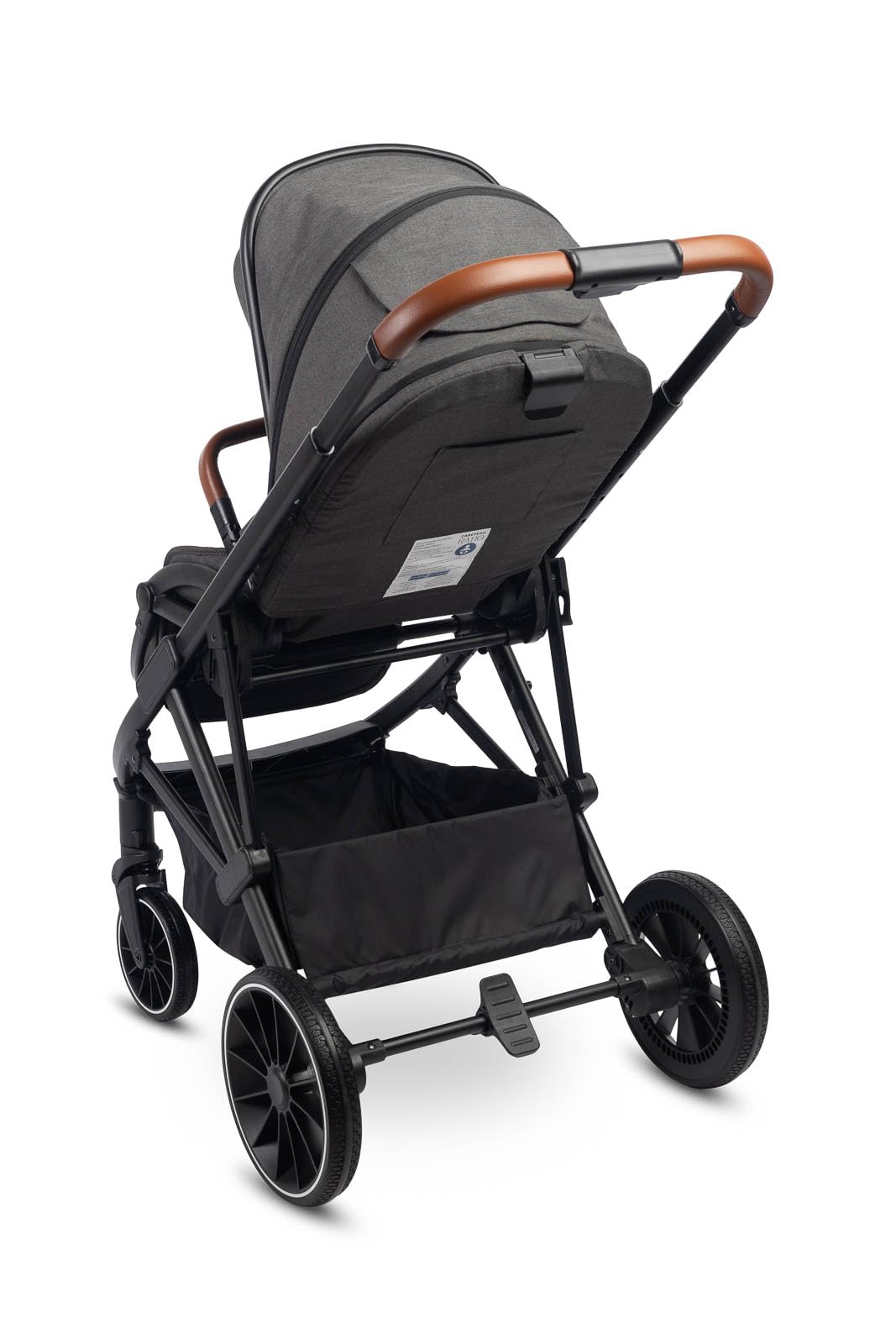 CARETERO Ratio Cochecito Individual - Cochecito con Función Dormir - Plegable, con Funda para Lluvia, Cubrepiernas y Cinturón de Seguridad de 5 Puntos - Peso Ligero 11 kg - Gris Oscuro