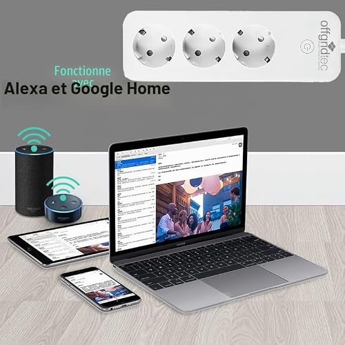 Offgridtec multiprise WiFi Intelligente 3 Prises, contrôle Via appli Smart Life/Tuya, Suivi énergie Temps réel, minuterie et scènes, Compatible Alexa/Google Home, 16A/3520W, câble 1,8 m, 1 pièce – vue 9
