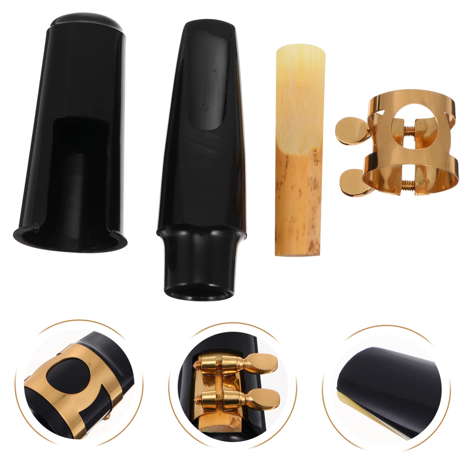 ibasenice 3ensembles Kit Complet Accessoires Pour Saxophone Alto Embouchure Plastique Bec Avec Clé Anches Et Pour Musiciens Et Étudiants