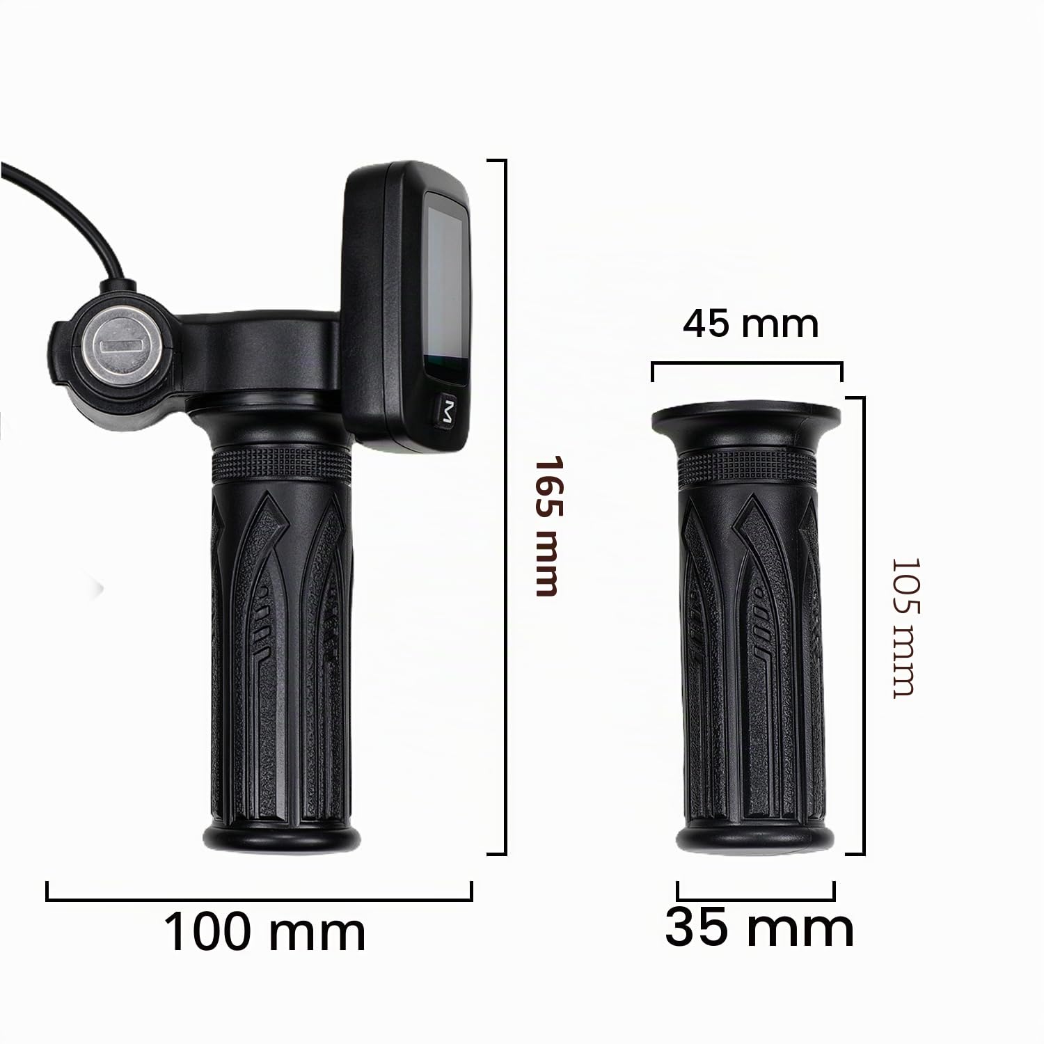 AnXin Poignée D'ccélérateur pour Moto Tout-Terrain électrique Tutto Tutti Soleil 01 Avec 2 Touches Compteur de Vitesse et Affichage de l'accélération-Contrôle D'accélération Fluide