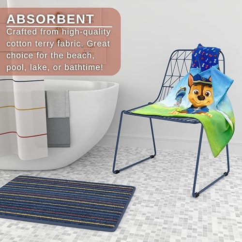 Miniatura 4 de Franco Paw Patrol - Poncho de toalla con capucha para niños, para playa, piscina, baño, campamento, 24 x 22 pulgadas, cubierta de algodón absorbente