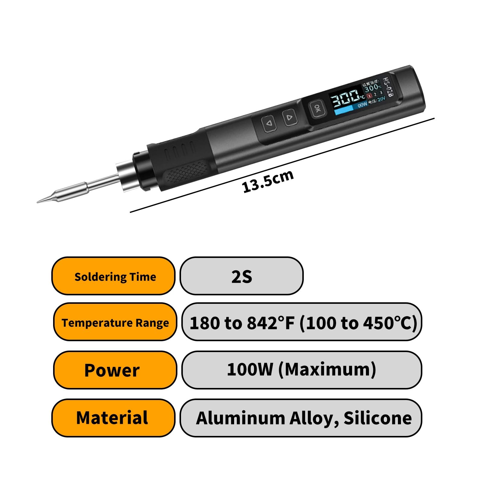 DEWIN Kit de soldador eléctrico de 0,96 pulgadas IPS, portátil e inteligente, for mantenimiento del hogar