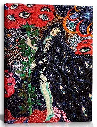 Girls Flower Eyes Hippie Psychedelic Vintage Fun Cool Colour Posters Wall Art Mystery Plants Star Painting Print Art Wall Decor Bedroom Living Room Apartment Teen Dorm Unframed16“×24”× 1 #TOP2